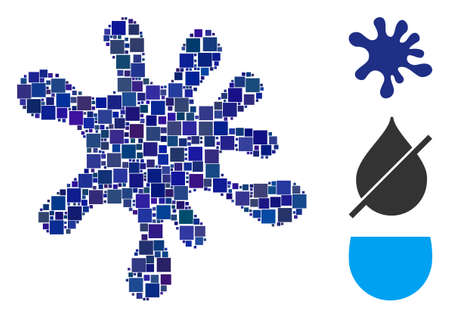 Mosaic Blot icon composed of square elements in different sizes and color hues. Vector square elements are organized into abstract mosaic blot icon. Bonus pictograms are placed.のイラスト素材