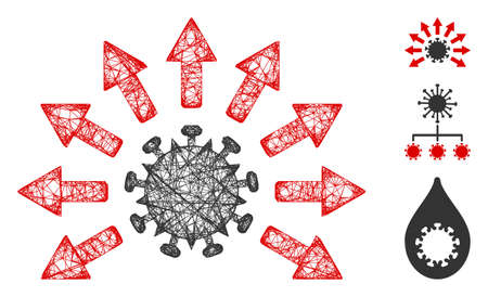 Mesh virus distribution polygonal web icon vector illustration. Model is created from virus...