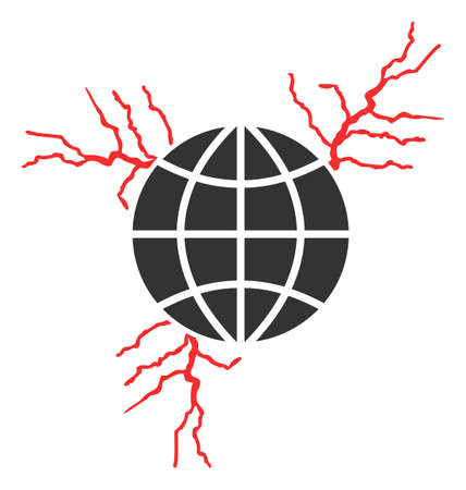 Vector global energy flat icon. Vector pictogram style is a flat symbol global energy icon on a white background.のイラスト素材
