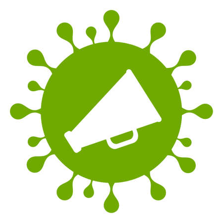 Vector coronavirus news flat icon. Vector pictogram style is a flat symbol coronavirus news icon on a white background.のイラスト素材