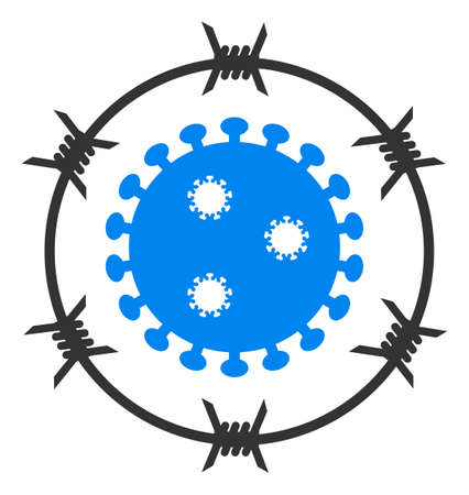 Vector barbed wire SARS virus flat icon. Vector pictograph style is a flat symbol barbed wire SARS virus icon on a white background.のイラスト素材