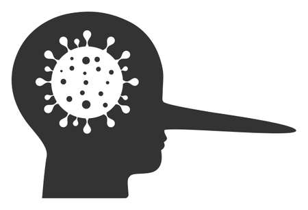 Vector coronavirus liar flat icon. Vector pictograph style is a flat symbol coronavirus liar icon on a white background.のイラスト素材