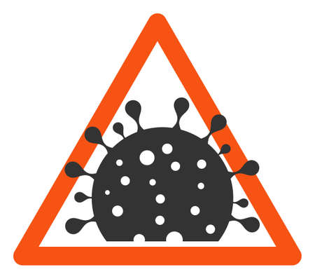 Raster coronavirus warning flat icon. Raster pictogram style is a flat symbol coronavirus warning icon on a white background.の写真素材