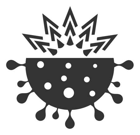 Vector coronavirus structure flat icon. Vector pictogram style is a flat symbol coronavirus structure icon on a white background.のイラスト素材