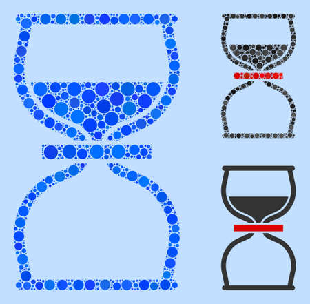 Collage Never icon united from spheric elements in variable sizes, positions and proportions. Vector blue circle elements are composed into abstract collage never icon. Light blue background.のイラスト素材