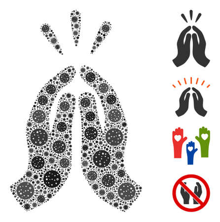 Mosaic thank you constructed from coronavirus icons in variable sizes and color hues. Vector infection elements are united into abstract mosaic thank you icon. Some bonus icons are added.のイラスト素材