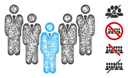 Mesh department staff web icon vector illustration. Carcass model is created from department staff flat icon. Mesh forms abstract department staff flat carcass.のイラスト素材