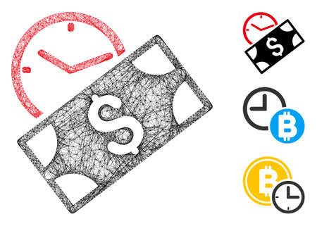 Mesh rent recurring payment polygonal web icon vector illustration. Model is created from rent recurring payment flat icon. Triangular network forms abstract rent recurring payment flat model.のイラスト素材