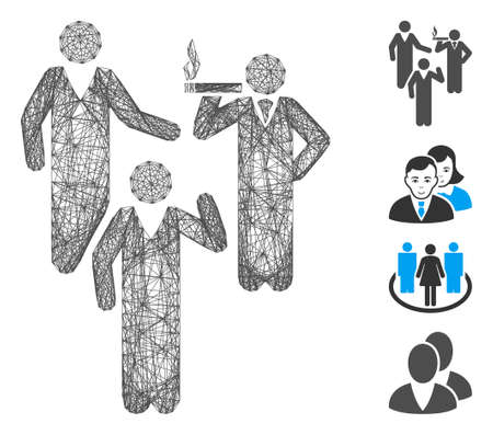 Vector net discuss. Geometric linear frame flat net made from discuss icon, designed from crossing lines. Some bonus icons are added.のイラスト素材