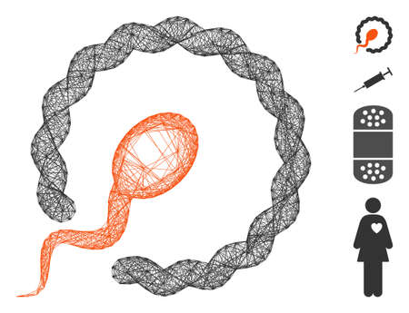 Vector wire frame insemination. Geometric wire frame flat net based on insemination icon, designed...