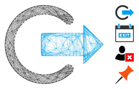 Vector net logout. Geometric hatched frame flat net generated with logout icon, designed with crossed lines. Some bonus icons are added.のイラスト素材