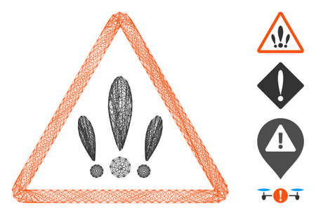 Vector network multiple problems. Geometric hatched frame 2D network ...