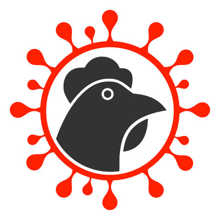 Vector chicken flu coronavirus illustration. An isolated illustration on a white background.のイラスト素材