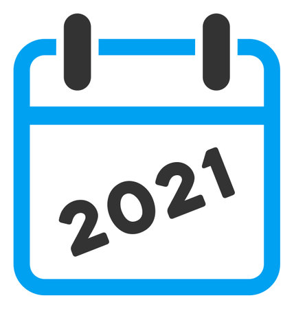Vector 2021 calendar illustration. An isolated illustration on a white background.のイラスト素材