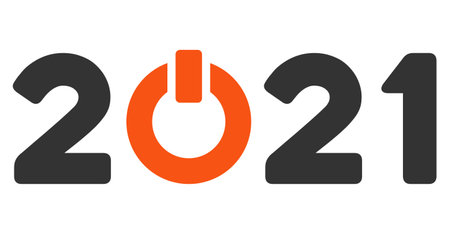 Vector start 2021 caption illustration. An isolated illustration on a white background.