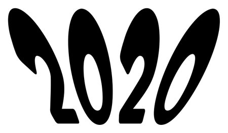 Vector 2020 perspective text illustration. An isolated illustration on a white background.のイラスト素材