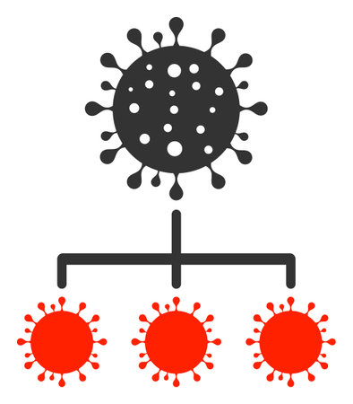 Vector covid replication illustration. An isolated illustration on a white background.のイラスト素材