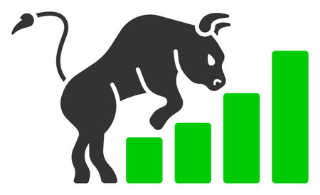 Vector bullish market chart illustration. An isolated illustration on a white background.のイラスト素材