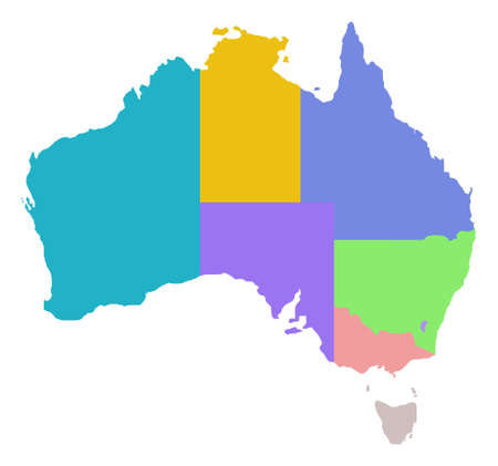 Vector Australia region map illustration. An isolated illustration of Australia region map.のイラスト素材