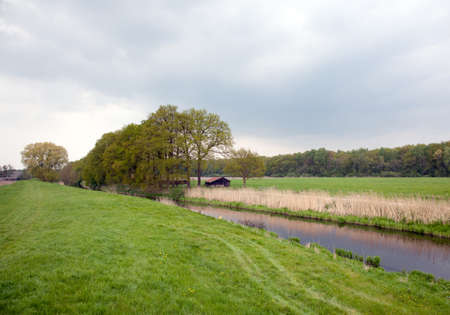 Valleikanaal at former Grebbelinie near Veenendaal in The Netherlandsの写真素材