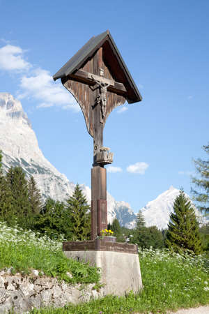 crucifix in cortina dの写真素材