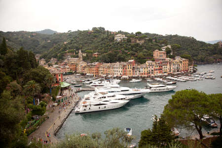 harbour of portifino at the ligurian coast in Italyのeditorial素材