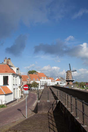harbor front of wijk bij duurstede in the netherlandsの写真素材