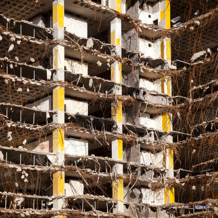 broken down large building during demolitionの写真素材