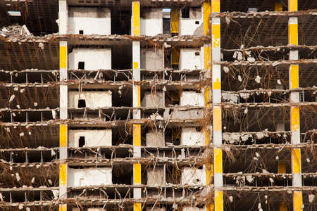 broken down large building during demolitionの写真素材
