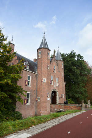 castle entrance to business university nyebrode in the dutch village of Breukelenのeditorial素材