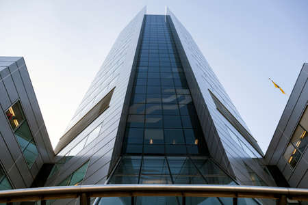 Head office of dutch railway in utrecht with blue skyのeditorial素材