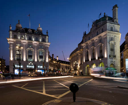 London, United Kingdom, 7 may 2017: traffic on piccadilly circus at the beginning of the night in londonのeditorial素材