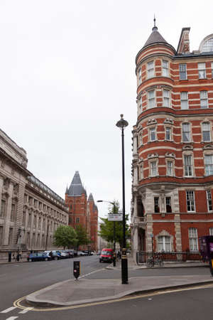 London, United Kingdom, 7 may 2017: houses on corner of kensington gore and prince consort road with royal college of music in the backgroundのeditorial素材