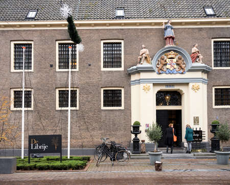 Zwolle, Netherlands, 29 november 20187: facade of famous restaurant de librije in dutch town of zwolleのeditorial素材