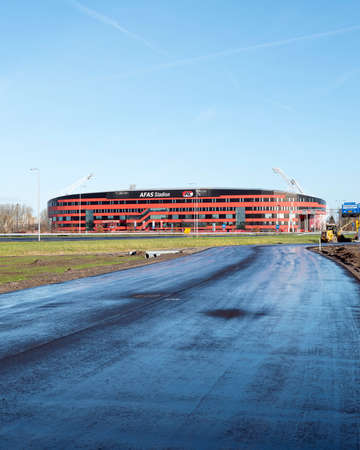 afas soccer stadium of az alkmaar in the dutch province of north hollandのeditorial素材