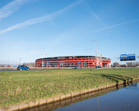 afas soccer stadium of az alkmaar in the dutch province of north hollandのeditorial素材