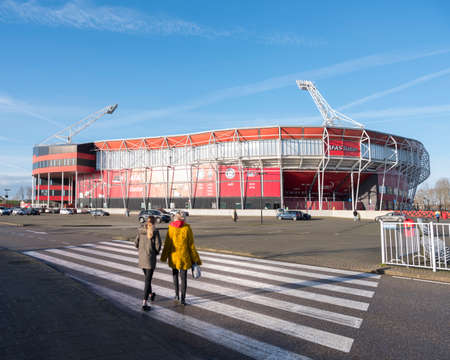 afas soccer stadium of az alkmaar in the dutch province of north hollandのeditorial素材