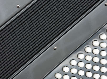 keyboard part of black accordion seen in closeupの写真素材