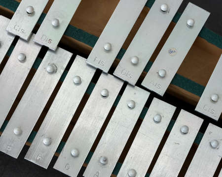 closeup of small xylophone for children seen from aboveの写真素材