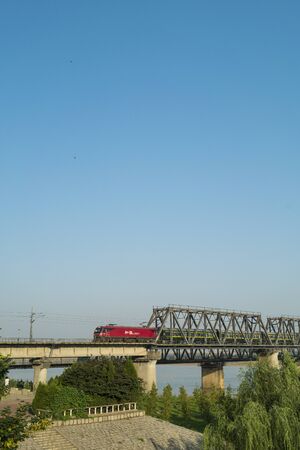 Huaihe Bengbu railway bridgeのeditorial素材