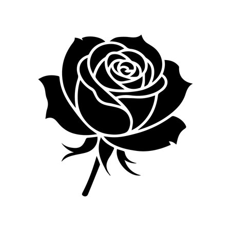 silhouette of rose flower isolated icon vector illustration desing vector illustration designのイラスト素材