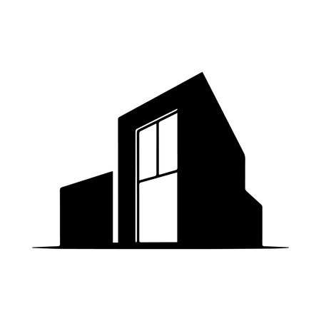 silhouette of a building on a white background, vector illustrationのイラスト素材