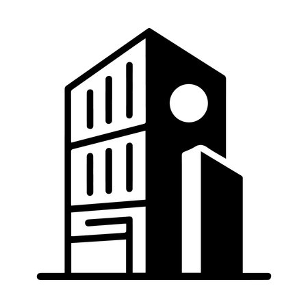 Building Icon Vector. Black Illustration Isolated On White Background.のイラスト素材