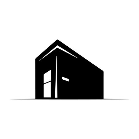 Vector illustration of a simple house icon isolated on a white background.のイラスト素材