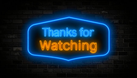 Neon sign on dark brick wall background. Handwriting text writing Thank You For Watching. Conceptual photo Greeting Celebrationの素材