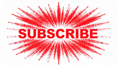 The word SUBSCRIBE written in red on a white backgroundの素材
