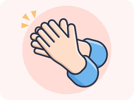 Hand gestures Clapping hands, vector design and isolated background.