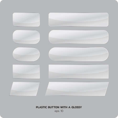 Gray Plastic Button with a glossyのイラスト素材