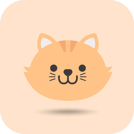Cute cat face icon. Vector illustration. Flat design style.のイラスト素材