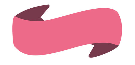 Pink cute ribbon. Isolated on a white background. Vector illustration.のイラスト素材